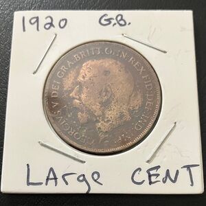 Antique 1920 British Large Cent Coin